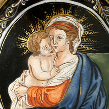 Load image into Gallery viewer, Antique French Limoges Enamel on Copper Miniature Portrait Plaque Madonna and Child
