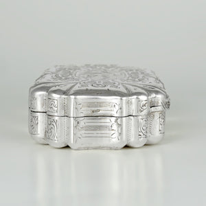 Antique French Silver Compact Mirror Powder Box, Case