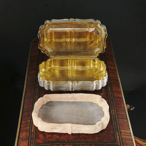 Antique French Silver Compact Mirror Powder Box, Case