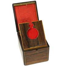 Load image into Gallery viewer, Antique French Wood Inlay Jewelry Box Pocket Watch Holder Display Stand
