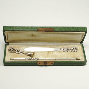 Antique French Writing Set, Dip Pen, Wax Seal, Letter Opener