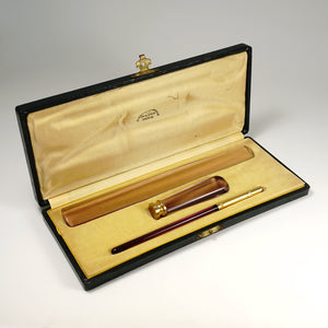 Art Deco French Writing Desk Set, Purple Glass, Wax Seal, Dip Pen