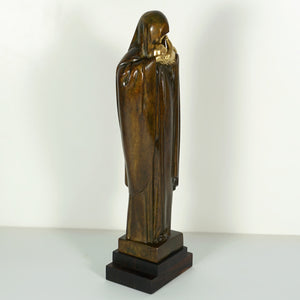 French Art Deco Bronze Sculpture Lucienne Heuvelmans Madonna & Baby Jesus