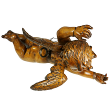 Load image into Gallery viewer, Antique European Hand Carved Wood Flying Cherub Putto Angel Architectural Salvage
