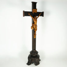 Load image into Gallery viewer, Antique Neo Gothic Carved Wood Corpus Christ Crucifix Altar Piece, Devil Feet

