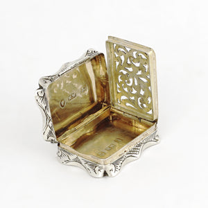Antique Victorian Sterling Silver Vinaigrette, Nathaniel Mills, Birmingham 1858