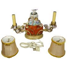 Load image into Gallery viewer, French Chinoiserie Porcelain Gilt Bronze Table Lamp Famille Rose Buddha
