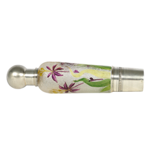 Load image into Gallery viewer, Antique French Sterling Silver Pate de Verre Art Glass Opera Liquor Flask Bottle
