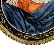 Load image into Gallery viewer, Antique French Limoges Enamel on Copper Miniature Portrait Plaque Madonna and Child
