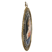 Load image into Gallery viewer, Antique French Limoges Enamel on Copper Miniature Portrait Plaque Madonna and Child
