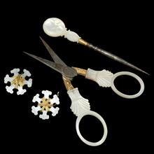 Load image into Gallery viewer, Antique French Palais Royal Mother of Pearl Sewing Box Etui Necessaire
