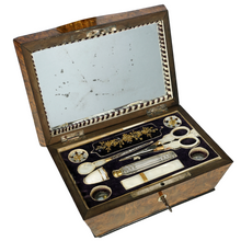 Load image into Gallery viewer, Antique French Palais Royal Mother of Pearl Sewing Box Etui Necessaire
