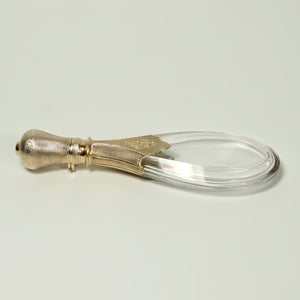 Antique French Perfume Bottle Silver & Crystal Gilt Vermeil Tear Drop Shape Laydown Scent Bottle