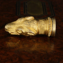 Load image into Gallery viewer, Antique Victorian French Wax Seal Stamp Figural Dog Head, Fidelity
