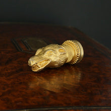 Load image into Gallery viewer, Antique Victorian French Wax Seal Stamp Figural Dog Head, Fidelity
