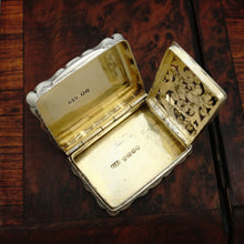 Load image into Gallery viewer, Antique Victorian Sterling Silver Vinaigrette Box George Unite Birmingham 1889
