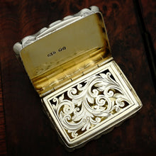 Load image into Gallery viewer, Antique Victorian Sterling Silver Vinaigrette Box George Unite Birmingham 1889
