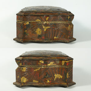 Antique Aesthetic French Japonisme Cordoba Leather Jewelry Box