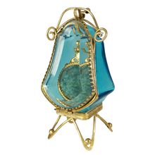 Load image into Gallery viewer, Antique Victorian Beveled Glass Box Pocket Watch Display Vitrine Stand
