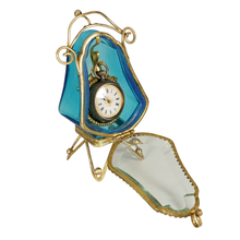 Load image into Gallery viewer, Antique Victorian Beveled Glass Box Pocket Watch Display Vitrine Stand
