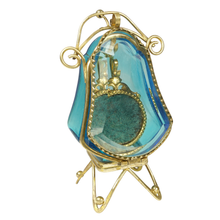 Load image into Gallery viewer, Antique Victorian Beveled Glass Box Pocket Watch Display Vitrine Stand
