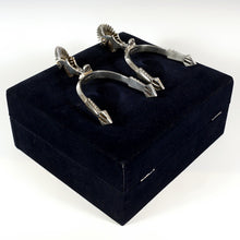 Load image into Gallery viewer, Vintage Hand Made .900/1000 Silver Chilean Chile Cowboy Huasos Spurs, Original Box
