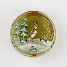 Load image into Gallery viewer, Antique Victorian Bohemian Enamel Glass Patch Box, Pill Box, Rabbit
