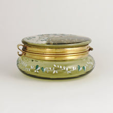 Load image into Gallery viewer, Antique Victorian Bohemian Enamel Glass Patch Box, Pill Box, Rabbit
