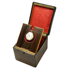 Load image into Gallery viewer, Antique French Wood Inlay Jewelry Box Pocket Watch Holder Display Stand
