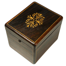 Load image into Gallery viewer, Antique French Wood Inlay Jewelry Box Pocket Watch Holder Display Stand
