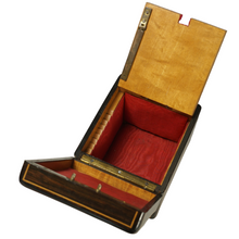 Load image into Gallery viewer, Antique French Wood Inlay Jewelry Box Pocket Watch Holder Display Stand
