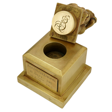 Load image into Gallery viewer, Antique Bronze Figural Wax Seal Desk Stamp, Dutch Milkmaid
