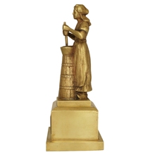 Load image into Gallery viewer, Antique Bronze Figural Wax Seal Desk Stamp, Dutch Milkmaid
