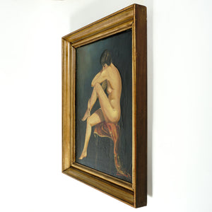 Portrait of Kiki de Montparnasse Art Deco French Female Nude Painting Dated 1927