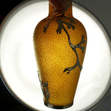 Load image into Gallery viewer, Art Nouveau French Silver Lucien Gaillard Art Glass Vase
