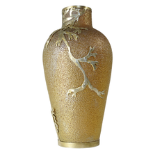 Load image into Gallery viewer, Art Nouveau French Silver Lucien Gaillard Art Glass Vase

