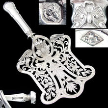 Load image into Gallery viewer, Napoleon III era French Sterling Silver 3pc Asparagus Server, Fish Knife &amp; Fork Serving Set
