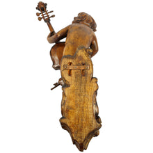 Load image into Gallery viewer, Antique Baroque Style Carved Wood Putti &amp; Cello Figural Wall Mount
