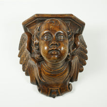Load image into Gallery viewer, Antique Hand Carved Wood Cherub Angel Sculpture Console Wall Shelf Bracket
