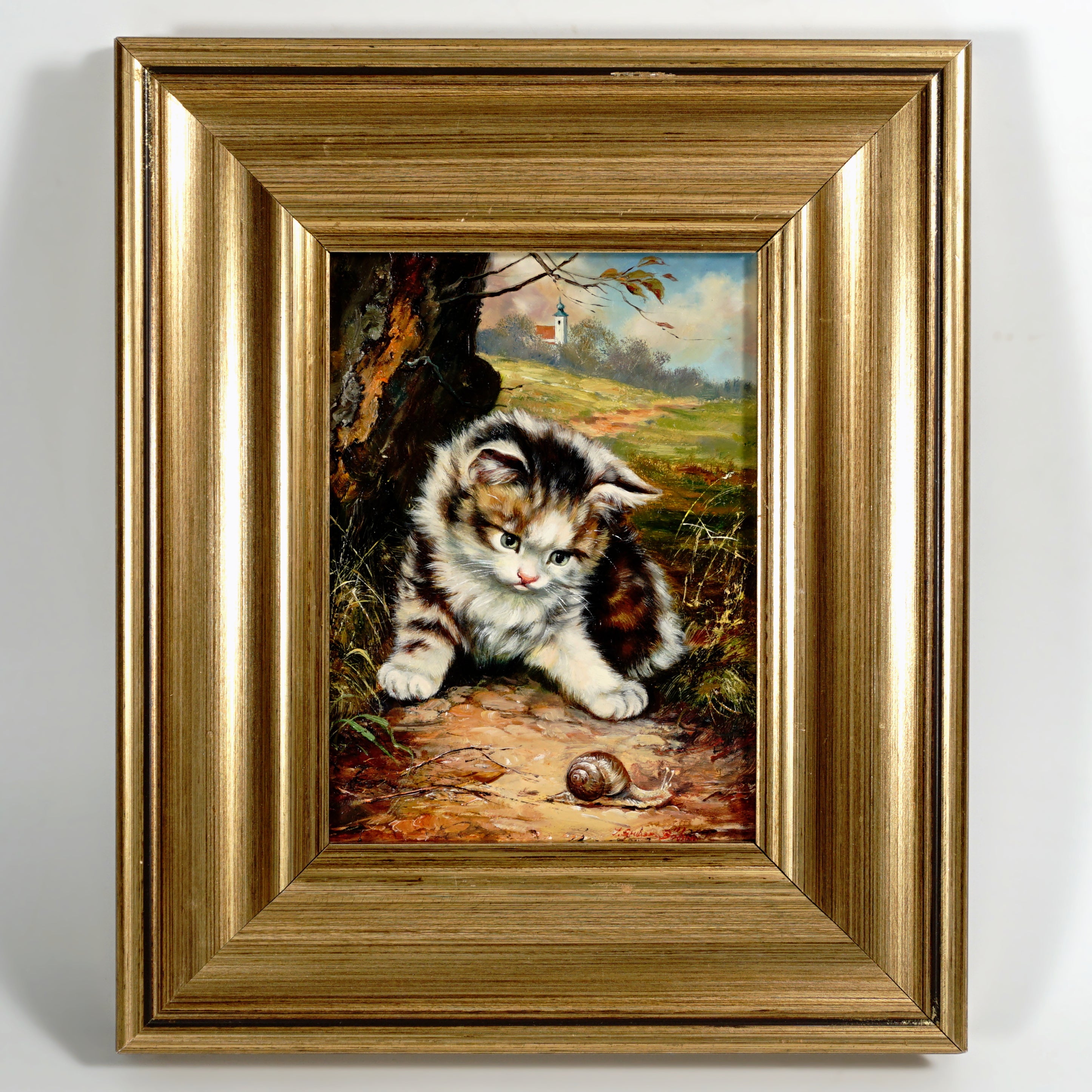 catkittenoilpaintingvintagesna