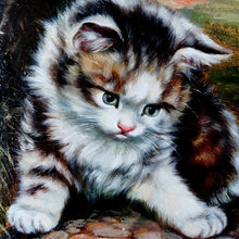 Load image into Gallery viewer, Portrait of a Kitten with Snail, Oil Painting by German Artist Inge Gruber-Böhm
