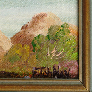 William Fitch Wray Miniature Oil Painting California Coastal Landscape