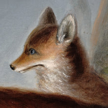 Load image into Gallery viewer, Portrait of Fox Cubs, Oil Painting Heinrich Carl Schubert Austrian Wildlife Animal Genre

