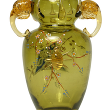 Load image into Gallery viewer, Antique French Art Glass Japonisme Cabinet Vase, Eugene Rousseau, Applied Elephants
