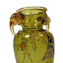 Load image into Gallery viewer, Antique French Art Glass Japonisme Cabinet Vase, Eugene Rousseau, Applied Elephants

