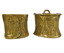 Load image into Gallery viewer, Antique 19th century French Bronze Equestrian Horse Rider Theme Smoking Set, Tray &amp; Match Holder
