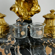 Load image into Gallery viewer, French Gilt Bronze Nero Portoro Marble Inkwell, Lovers Sculpture, Desk Ink Stand

