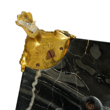 Load image into Gallery viewer, French Gilt Bronze Nero Portoro Marble Inkwell, Lovers Sculpture, Desk Ink Stand
