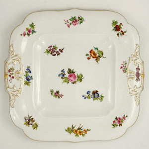 Jacob Petit Antique French PAIR Hand Painted Paris Porcelain Square Serving Plates