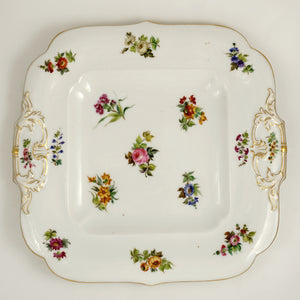 Jacob Petit Antique French PAIR Hand Painted Paris Porcelain Square Serving Plates